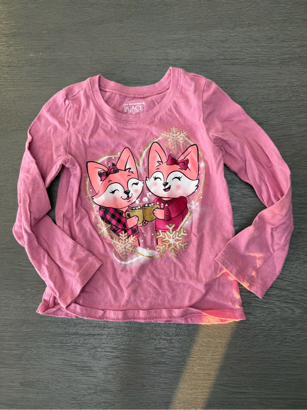 The Children's Place Pink Fox Duo Long-Sleeve Tee